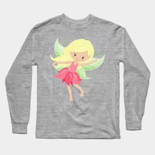 Forest Fairy, Cute Fairy, Magic Fairy, Blonde Hair Long Sleeve T-Shirt